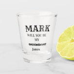 Elegant Groomsman proposal Party Cocktail Bachelor Shot Glas<br><div class="desc">Elegant Groomsman proposal Party Cocktail Bachelor Shot Glass</div>