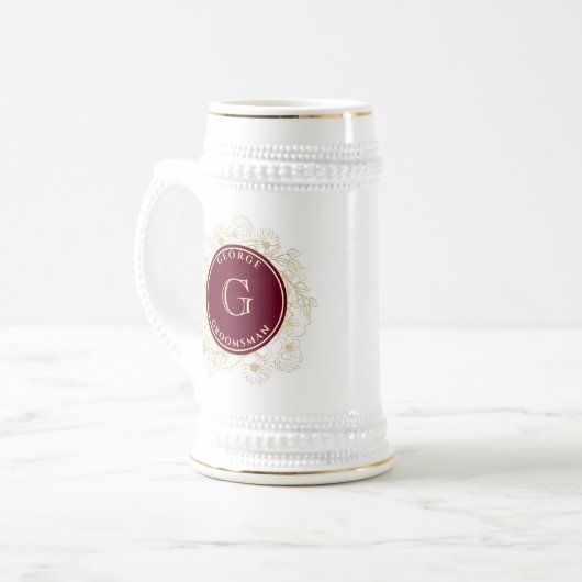 Elegant Groomsmen Beer Stein Bierpul (Voorkant links)