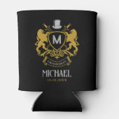 Elegant Groomsmen Lion Knight Emblem Badge Blikjeskoeler (Achterkant)