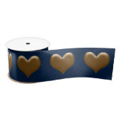 Elegant groot hart van goudbruin goudpenseel satijnen lint (Spoel)