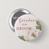 Elegant grootmoeder van de Groom Blush Pink Floral Ronde Button 5,7 Cm (Voorkant /achterkant)