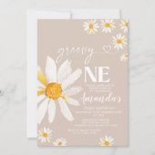 Elegant Groovy een verjaardag Boho Daisy Flowers Kaart (Voorkant)