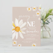Elegant Groovy een verjaardag Boho Daisy Flowers Kaart (Staand voorkant)