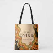 Elegant Groovy Retro Halloween Feest Tote Bag (Voorkant)