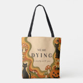 Elegant Groovy Retro Halloween Feest Tote Bag (Achterkant)