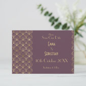 Elegant Grote Gatsby Art Deco Save the Dates Opsla Date (Staand voorkant)