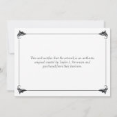 Elegant groter echtheidscertificaat (Achterkant)