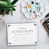 Elegant groter echtheidscertificaat