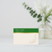 Elegant grün & gold visitekaartje (Staand voorkant)