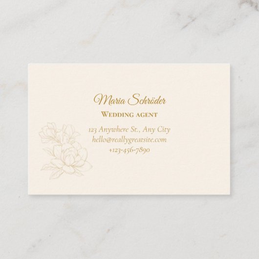 Elegant grün & gold visitekaartje (Achterkant)