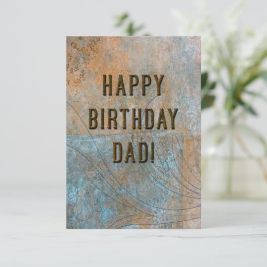 Elegant Grunge Dad Birthday (Staand voorkant)