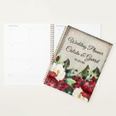 Elegant Grunge Dark Red Floral Gothic Wedding Planner (Display)