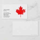 Elegant Grunge Red Canada Maple Leaf Visitekaartje (Voorkant / Achterkant)