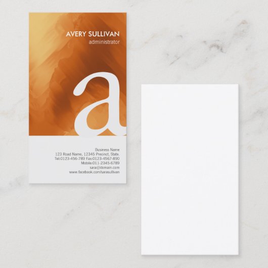 Elegant Grunge Textuur Monogram Visitekaartje (Voorkant / Achterkant)