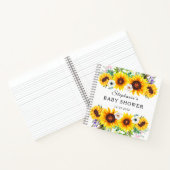Elegant Guest Book Baby shower Sunflower Flower Notitieboek (Binnen)