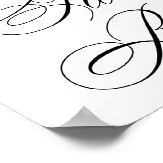Elegant Guest Book Black Calligraphy | Afbeelding Poster (Hoek)