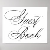 Elegant Guest Book Black Calligraphy | Afbeelding Poster (Voorkant)