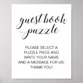 Elegant Guest Book Puzzle Weddenschap Poster (Voorkant)