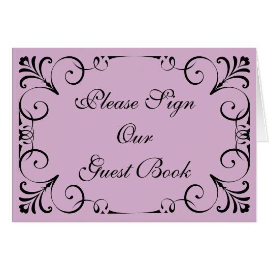 Elegant Guest Book Wedding of Party Lavender (Voorkant Horizontaal)