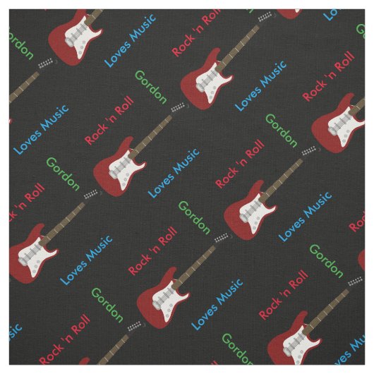 Elegant Guitar Print Fabric Stof (Swatch)