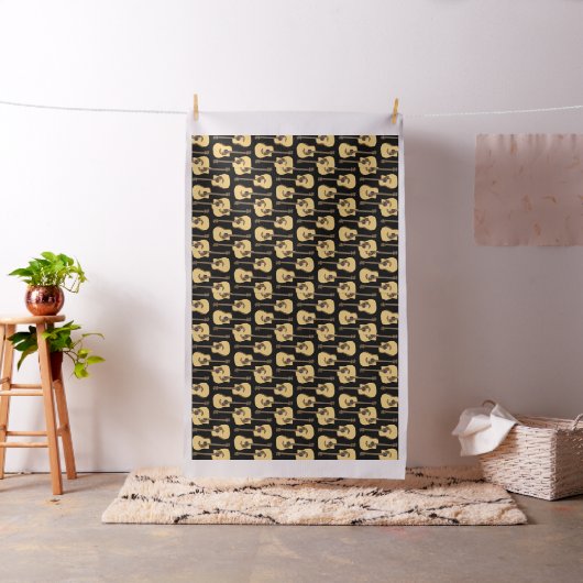 Elegant Guitar Print Fabric Stof (Voorbeeld)