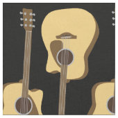 Elegant Guitar Print Fabric Stof (Close Up)