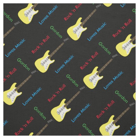 Elegant Guitar Print Fabric Stof (Swatch)