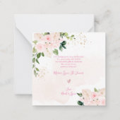 Elegant H2 Blush roze rozen Baby shower Dank u wel Notitiekaartje (Achterkant)