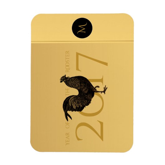 Elegant  Haan Jaar 2017 Groetmagneet Magneet (Verticaal)