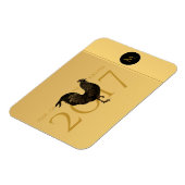 Elegant  Haan Jaar 2017 Groetmagneet Magneet (Linkerzijde)