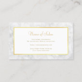 Elegant haar Salon Gouden Schaar Wit Rose Marmer Visitekaartje (Achterkant)