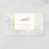 Elegant haar Salon Gouden Schaar Wit Rose Marmer Visitekaartje
