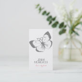 elegant haar stylist vlinderroze eenvoudig  visitekaartje (Staand voorkant)