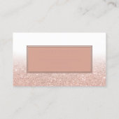 Elegant haar typografie roos goud glitter wit visitekaartje (Achterkant)
