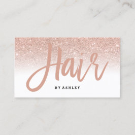 Elegant haar typografie roos goud glitter wit visitekaartje
