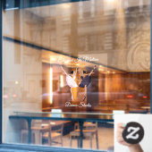 Elegant haar van Dansende Ballerinas Studi aanpass Raamsticker (Cafe Raam)