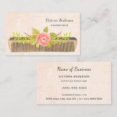 Elegant haarser met  kam en Rozen Visitekaartje (Voorkant / Achterkant)