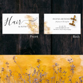 Elegant Haarstylist Haar Gouden Schaar Zwart Wit Visitekaartje