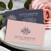 Elegant Haarstylist Petal & Charcoal QR Code Logo Visitekaartje