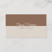 Elegant Haarstylist Script Bruin & Biege minimaal Visitekaartje (Achterkant)