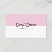 Elegant Haarstylist Script Roze Minimal QR Code Visitekaartje (Achterkant)