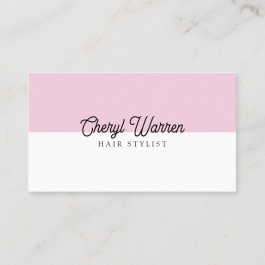 Elegant Haarstylist Script Roze Minimal QR Code Visitekaartje (Achterkant)