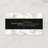 Elegant Haarstylist Zwart Goud Marmer QR Code Visitekaartje (Voorkant)