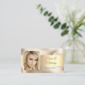 Elegant Hair & Makeup Salon, DIY Name & Info, Gold Visitekaartje (Staand voorkant)