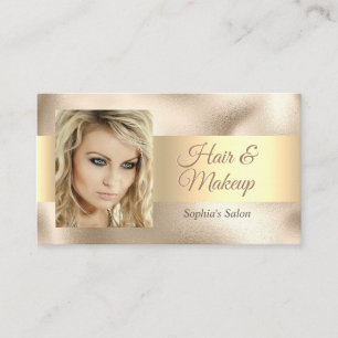 Elegant Hair & Makeup Salon, DIY Name & Info, Gold Visitekaartje