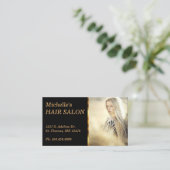 Elegant Hair Salon Benoeming Afsprakenkaartje (Staand voorkant)