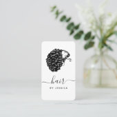Elegant Hair Salon Black & White Afro Hair Girl Visitekaartje (Staand voorkant)