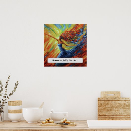 Elegant Hair Salon Custom Name Poster (Keuken)