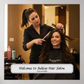  Elegant Hair Salon Custom Name Poster (Voorkant)