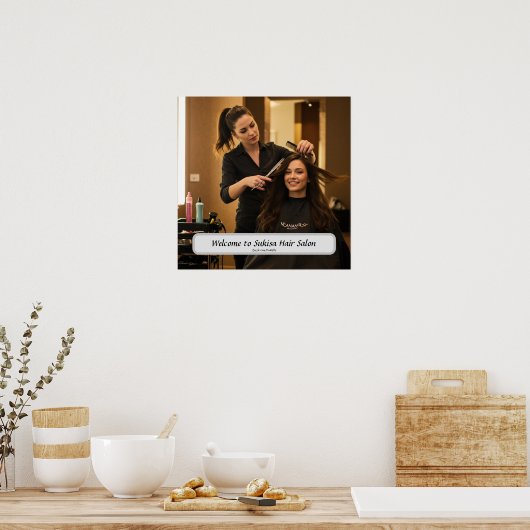 Elegant Hair Salon Custom Name Poster (Keuken)